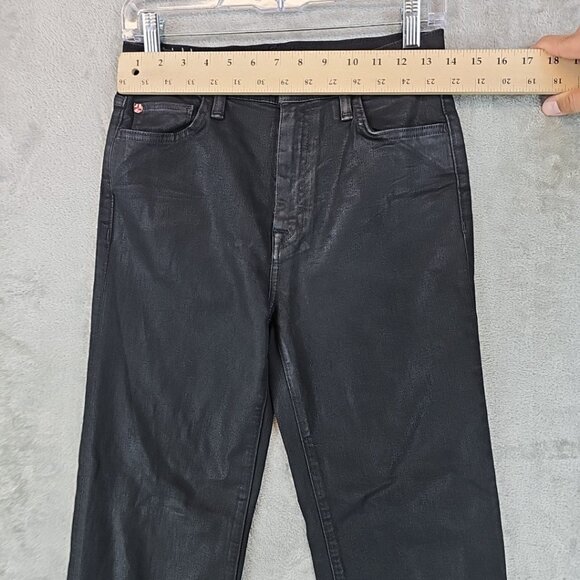 Hudson Jeans Womens Size 27 Waxed Black Noa High Rise Straight Crop Stretch - Picture 7 of 12